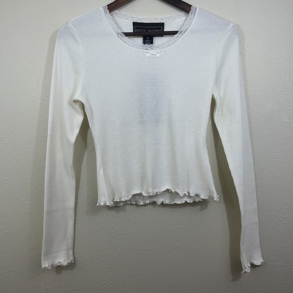 Polly & Esther Sz M Junior's Femme Utility Shirt NWT
